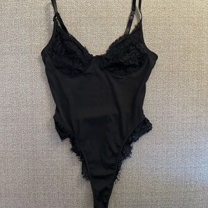 SHEIN Black Lace Detail Top